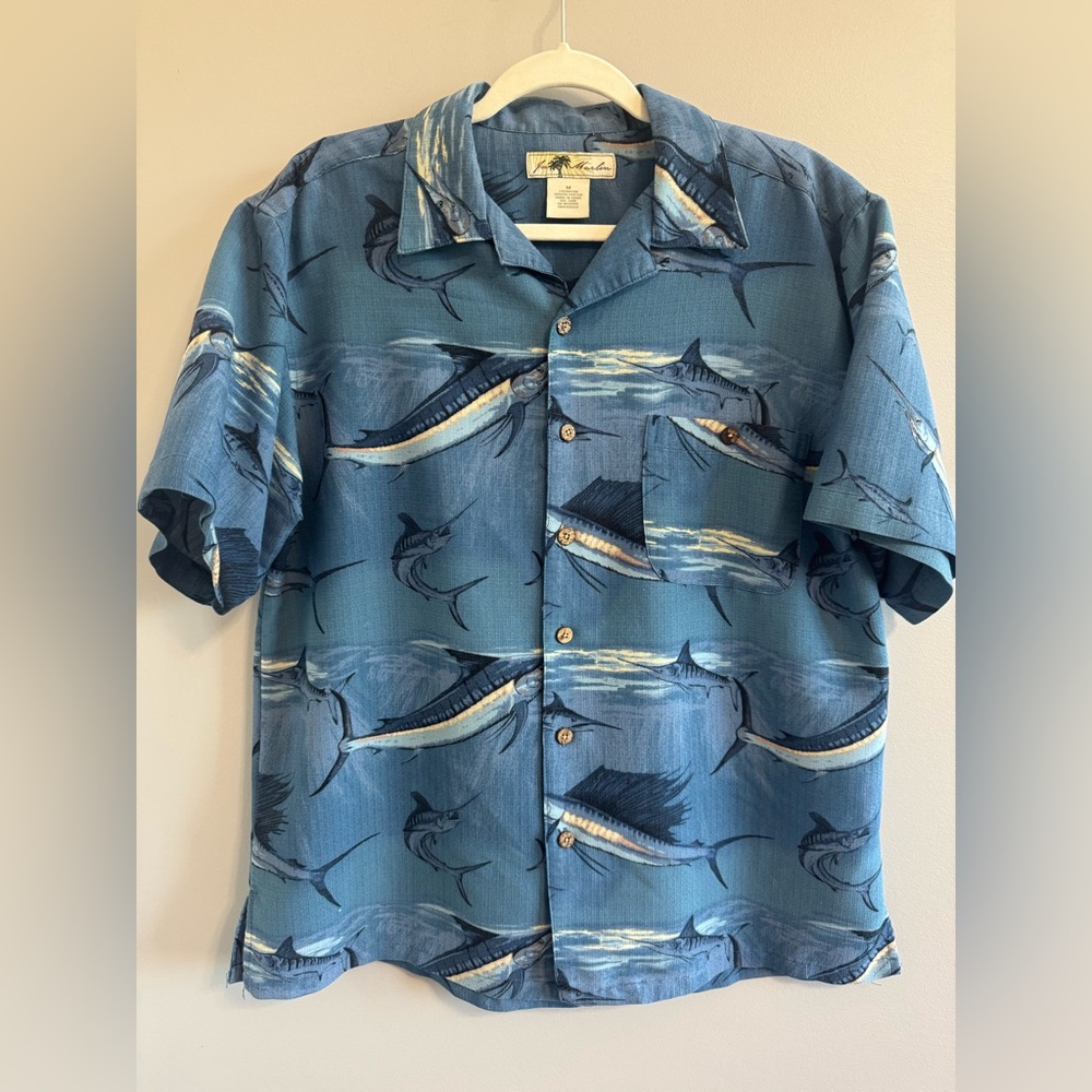 Joe Marlin Oceanic Blue Marlin Men's Shirt‎ size Medium